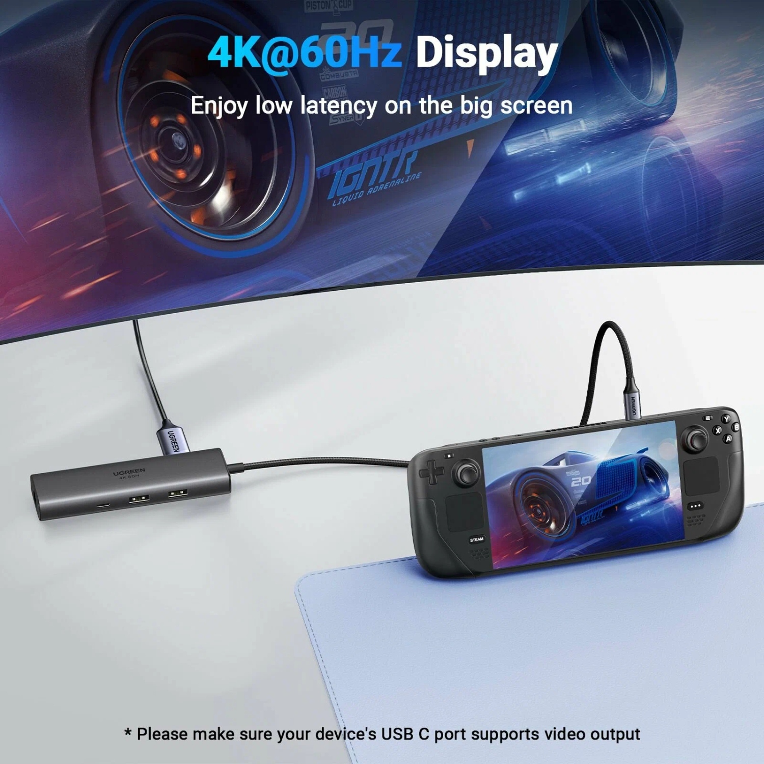 Док-станція USB3.2 Type-C - HDMI 4K60Hz/2xUSB-A 3.2/USB-C 3.2/RJ45/ PD 100W CM512 Ugreen (45000) на малюнкі №5