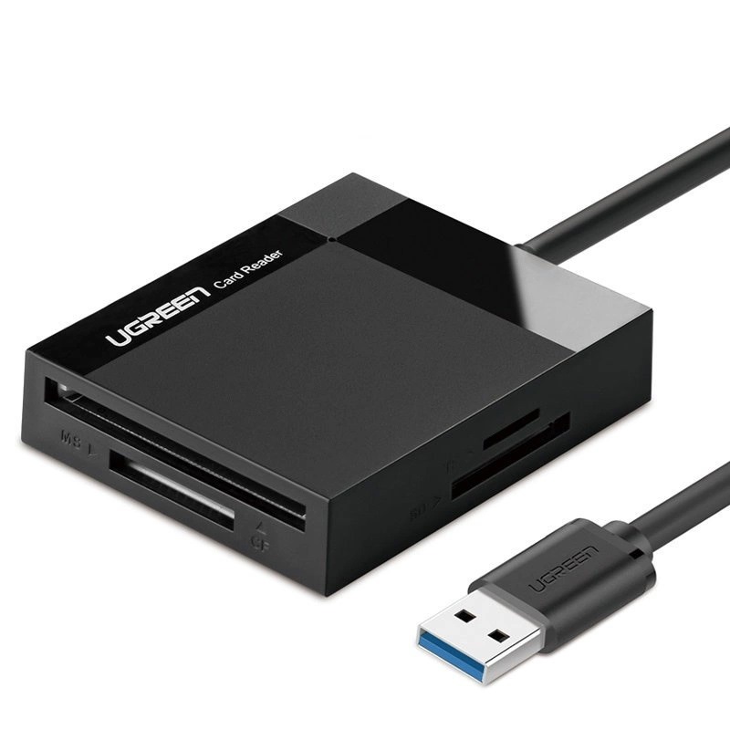 Card Reader USB 3.0 SD/TF/CF/MS 4 в 1 кабель 0.5м CR125 Ugreen (30333) на малюнкі №1