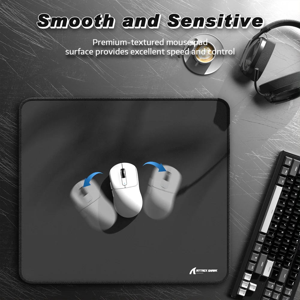 Ігрова поверхня Attack Shark CM02 450x400x4мм Dark gray (CM02DGR_AS) Сірий на малюнкі №3