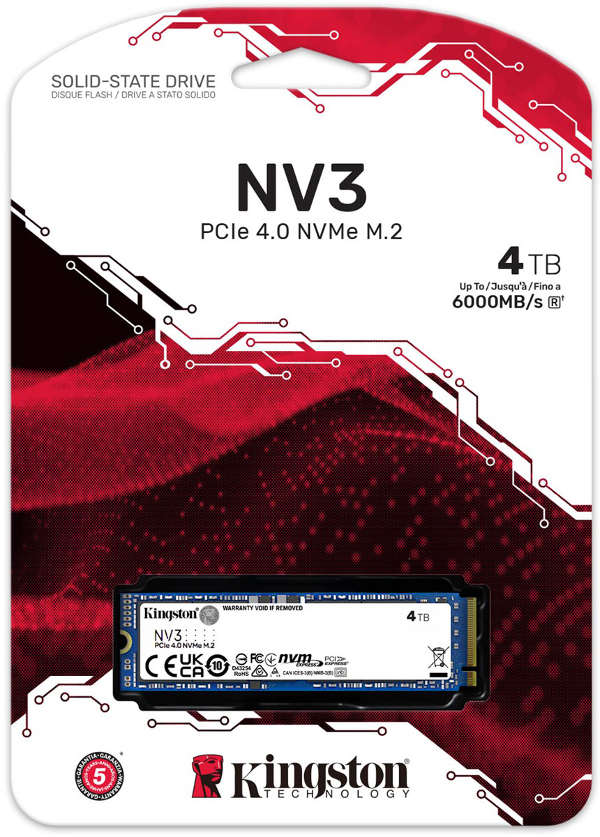 SSD 4TB Kingston NV3 M.2 2280 PCIe 4.0 x4 NVMe (SNV3S/4000G#) на малюнкі №3