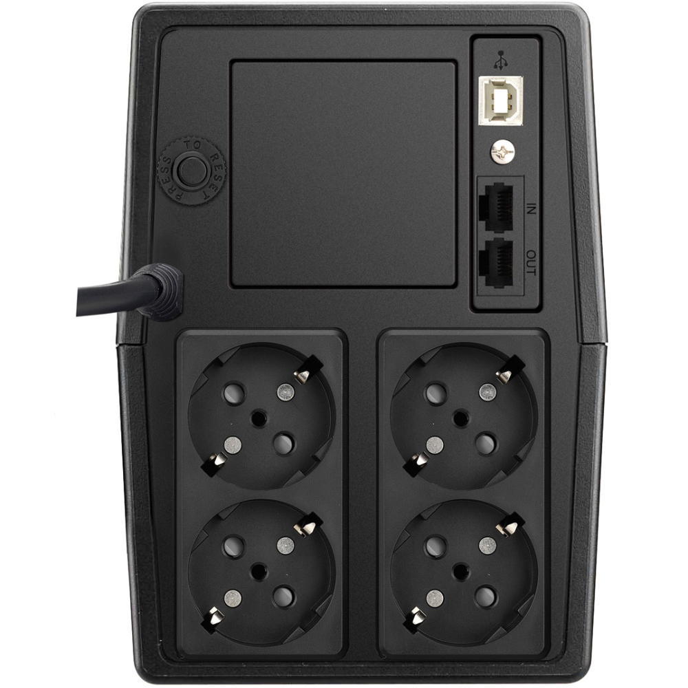 ДБЖ FSP FP2000, 2000ВА/1200Вт, Line-Int, USB/45, Schuko*4, AVR, Black (PPF12A0812) на малюнкі №2