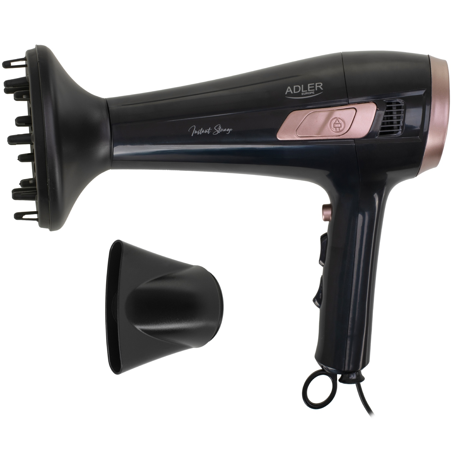 Фен Adler AD 2283 black 2400Вт/ 2 швидкості/ хол.обдув/ темп.режимів-3/ ахист від перегріву (AD2283B) Чорний на малюнкі №2