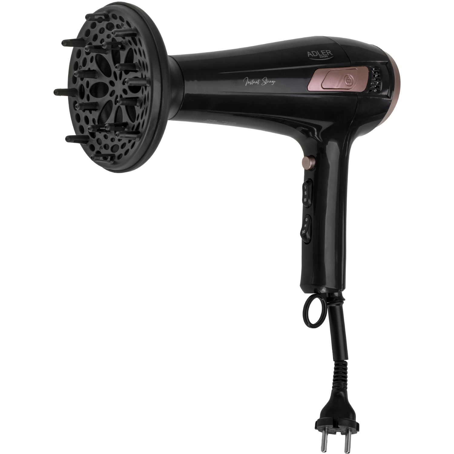 Фен Adler AD 2283 black 2400Вт/ 2 швидкості/ хол.обдув/ темп.режимів-3/ ахист від перегріву (AD2283B) Чорний на малюнкі №3