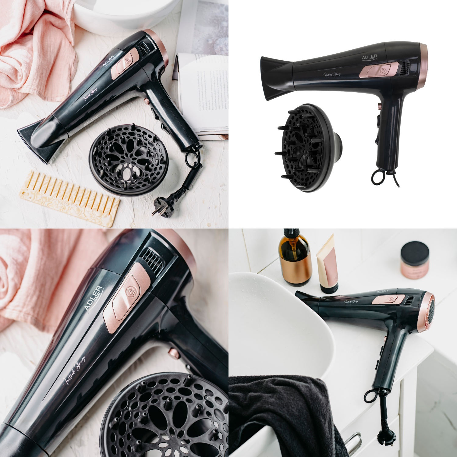Фен Adler AD 2283 black 2400Вт/ 2 швидкості/ хол.обдув/ темп.режимів-3/ ахист від перегріву (AD2283B) Чорний на малюнкі №10