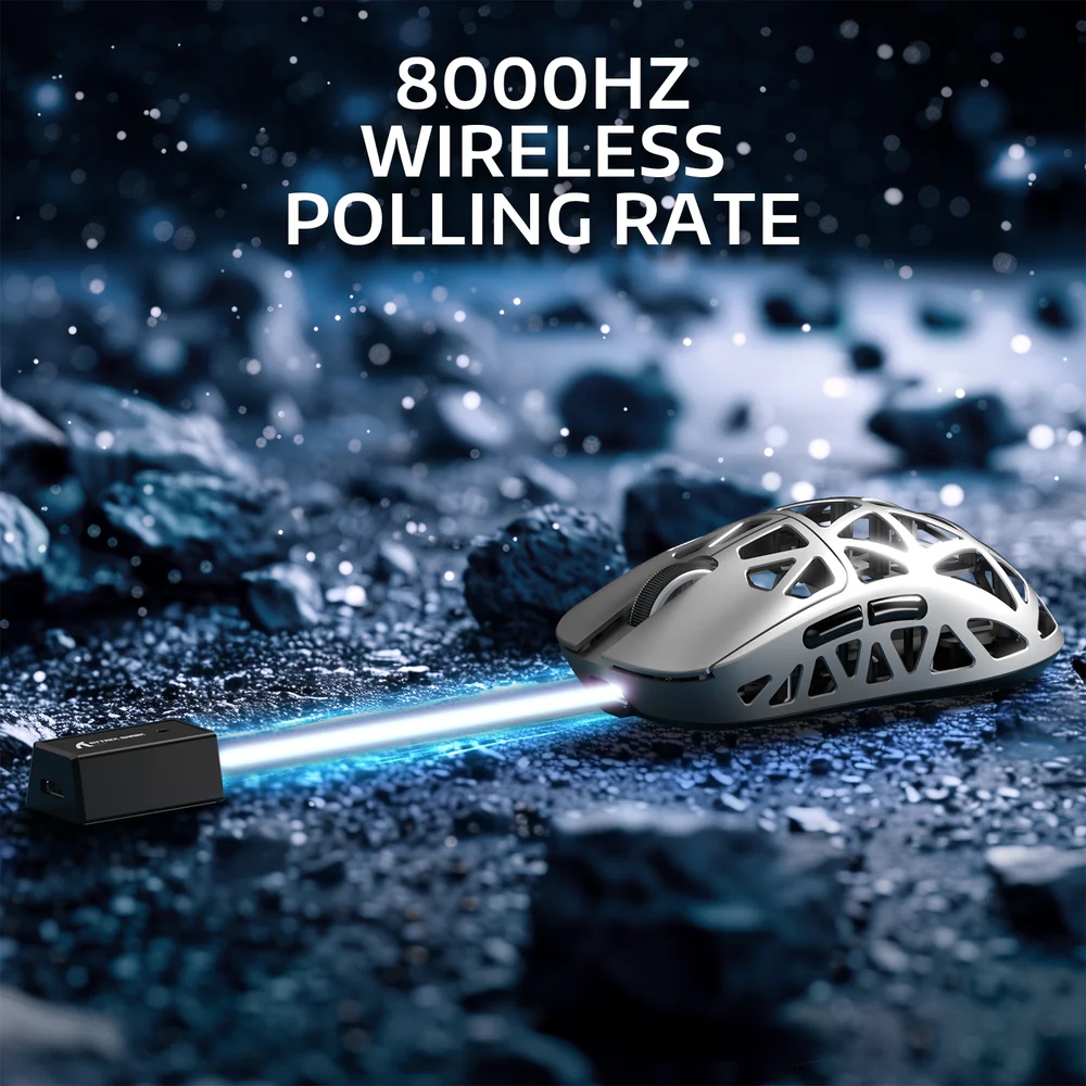 Мишка Attack Shark R2, Wireless/Bluetooth, 42000dpi. (PAW3950), 6кн, Silver gray (R2SGR_AS) Сірий на малюнкі №9