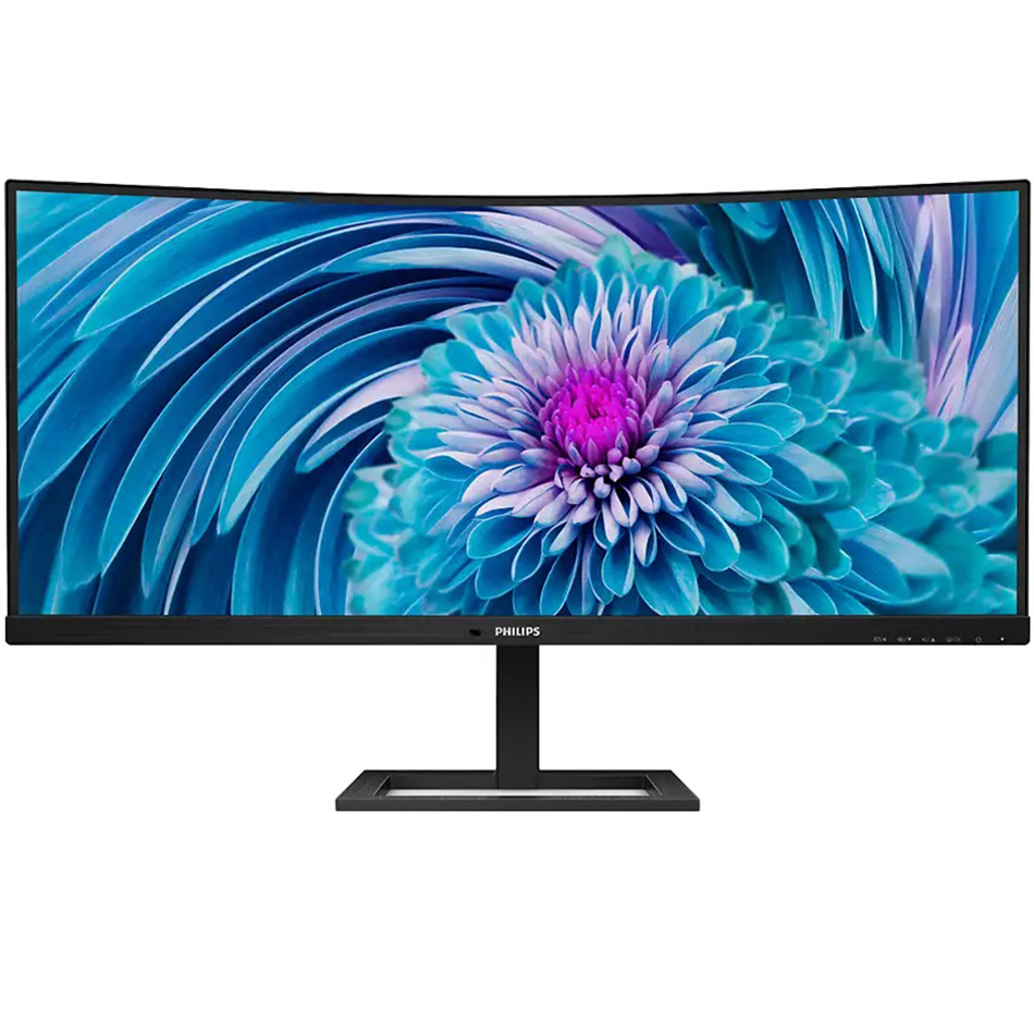 TFT 34 Philips 346E2CUAE, WQHD, VA, вигнутий, HDMI, DP, USB-С, HAS, колонки (346E2CUAE/00) Чорний на малюнкі №1