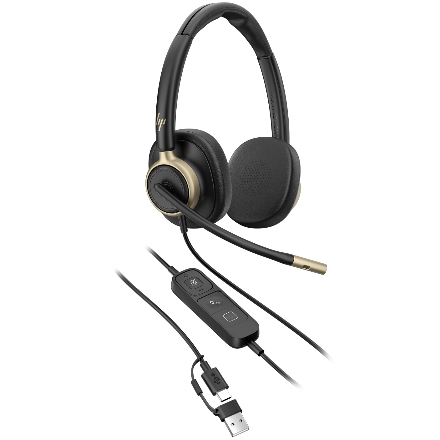 Гарнітура HP Poly Mission 825 Stereo USB-C/A (C01FCAA) Чорний на малюнкі №6