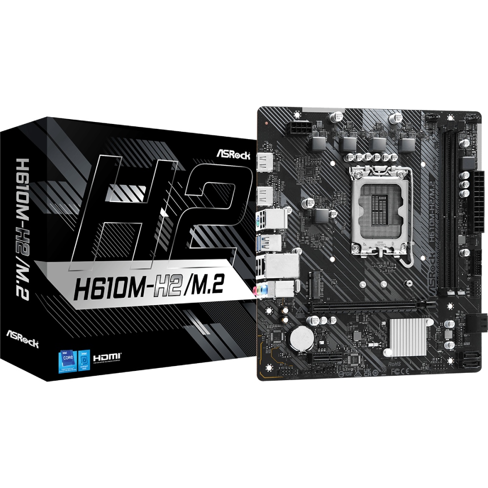 ASRock (1700/H610, 2*DDR4, 1xPCIex16, 2xHDMI, 4xSATA, M.2, GLan, 7.1ch, mATX) (H610M-H2/M.2) на малюнкі №5