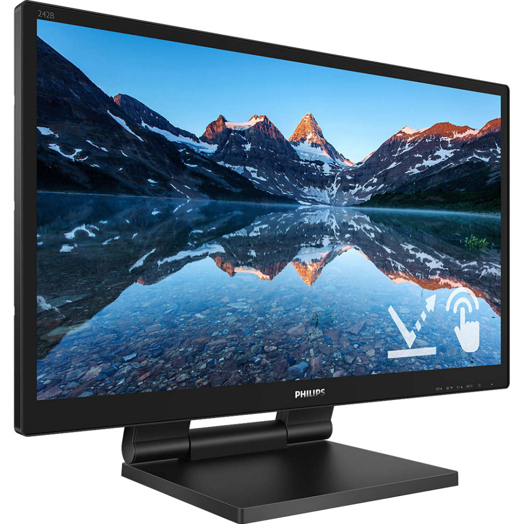 TFT 23.8 Philips 242B9TL, сенсорний (10 дотиків), IPS, VGA, HDMI, DVI-D, DP, USB, HAS, колонки (242B9TL/00) Чорний на малюнкі №2