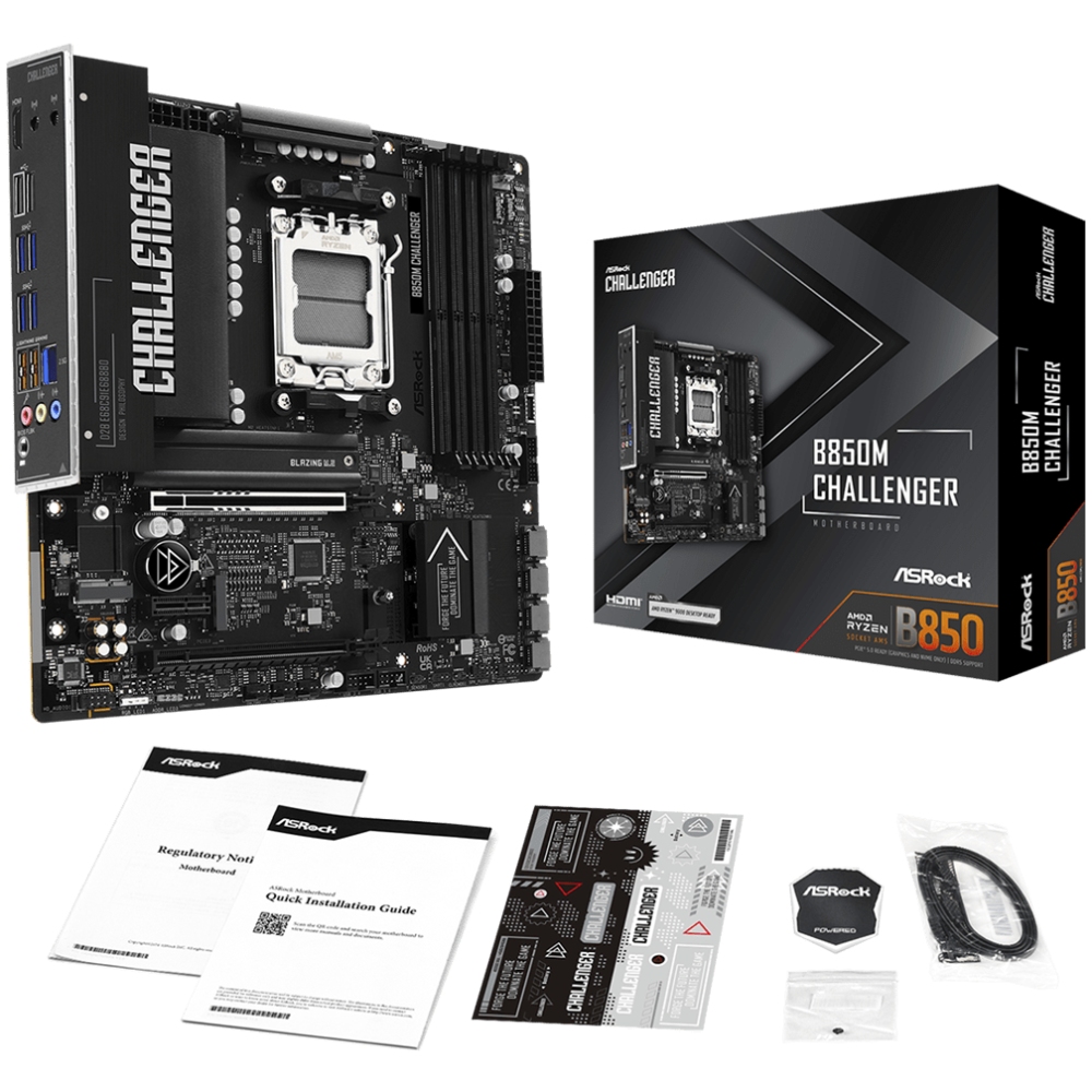 ASRock (AM5/B850, 4*DDR5, 2xPCIex16, HDMI/DP, 4xSATAІІІ,2xM.2, 2.5GLan, mATX) (B850M CHALLENGER) на малюнкі №6