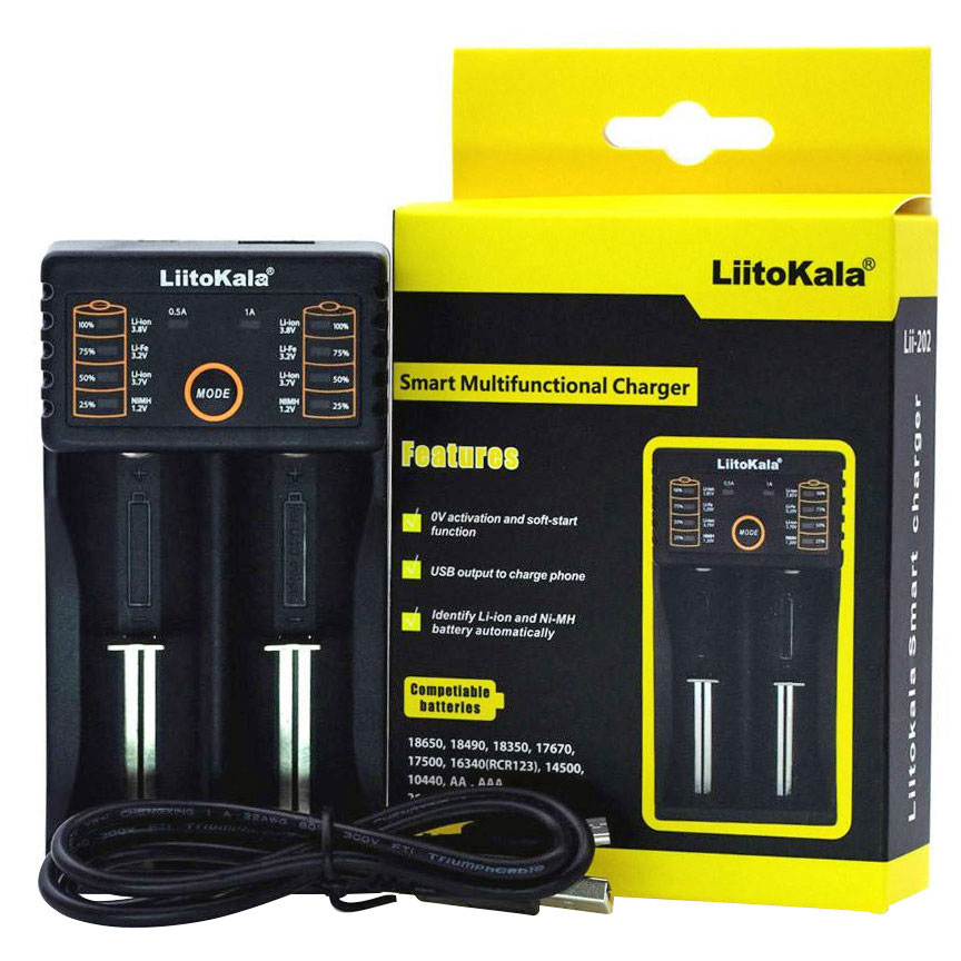 Зарядний пристрій LiitoKala Lii-202, 2x(Lion/NiMH/NiCd), Power Bank function (Lii-202) на малюнкі №6