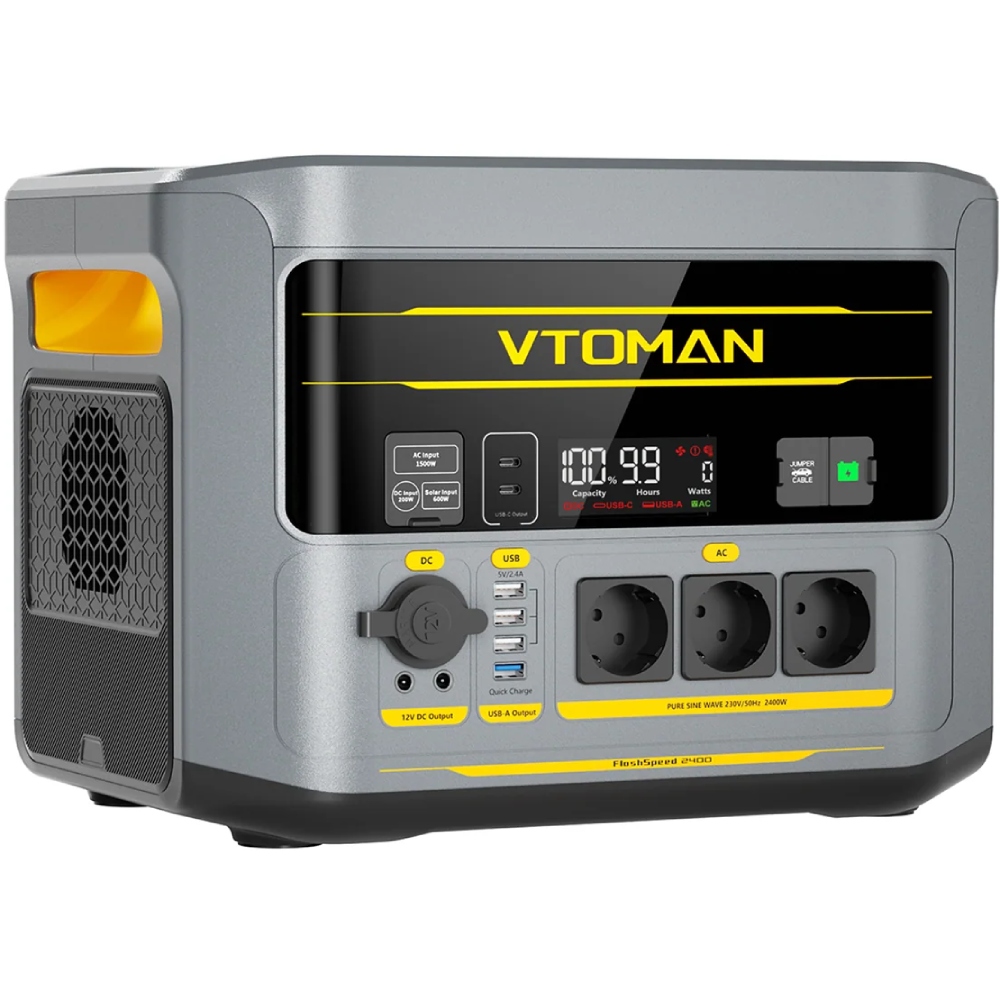 Зарядна станція Vtoman (1408 Вт/г) 2400W AC,MPPT,UPS,LiFePo4 (FlashSpeed 2400) на малюнкі №2