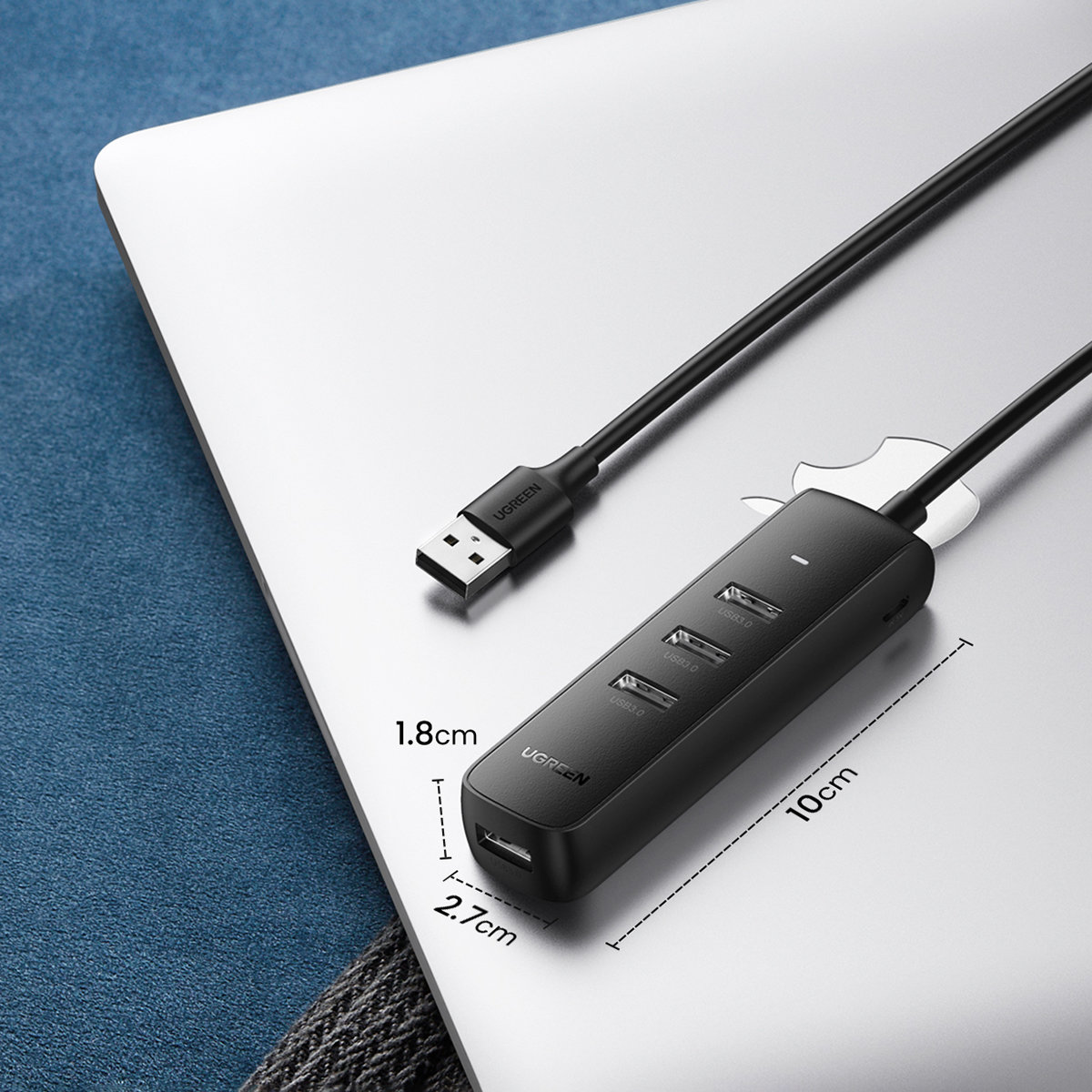 Хаб USB 3.2 Type A - 4xUSB 3.2 Активний, 1м Чорний CM416 UGREEN (80657) на малюнкі №3