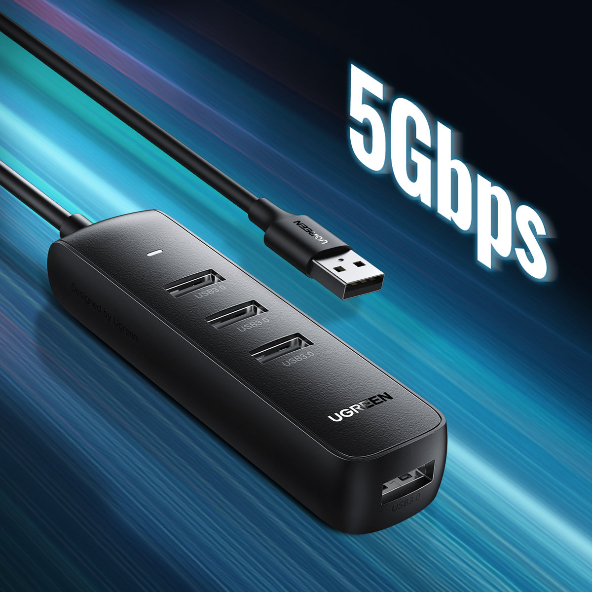 Хаб USB 3.2 Type A - 4xUSB 3.2 Активний, 1м Чорний CM416 UGREEN (80657) на малюнкі №5
