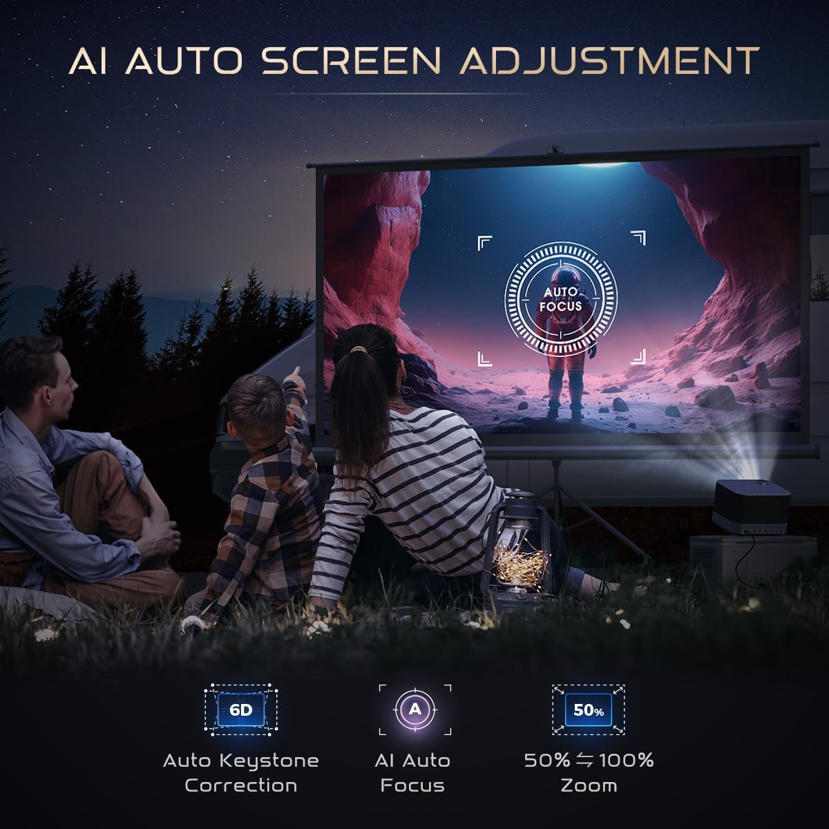 Проєктор Aurzen Boom 3 FullHD 500 ANSI Lm 16:9/4:3, 2*HDMI, 2*USB, Android Smart TV, Wifi, 36W, чорн (F503 FCC) на малюнкі №7