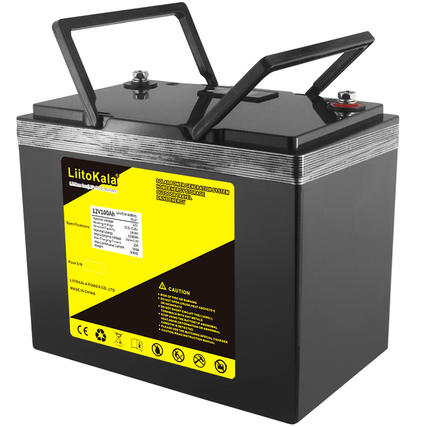 Акумуляторна батарея LiitoKala LiFePO4 12V100Ah, LCD (12V100Ah LiFePO4 LCD) на малюнкі №1