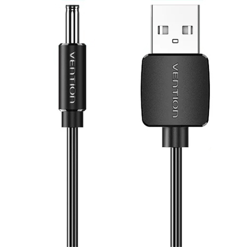 Кабель живлення USB AM - 3.5mm DC Power PVC 5V 2A, Black 1.5м Vention (CEXBG) на малюнкі №2