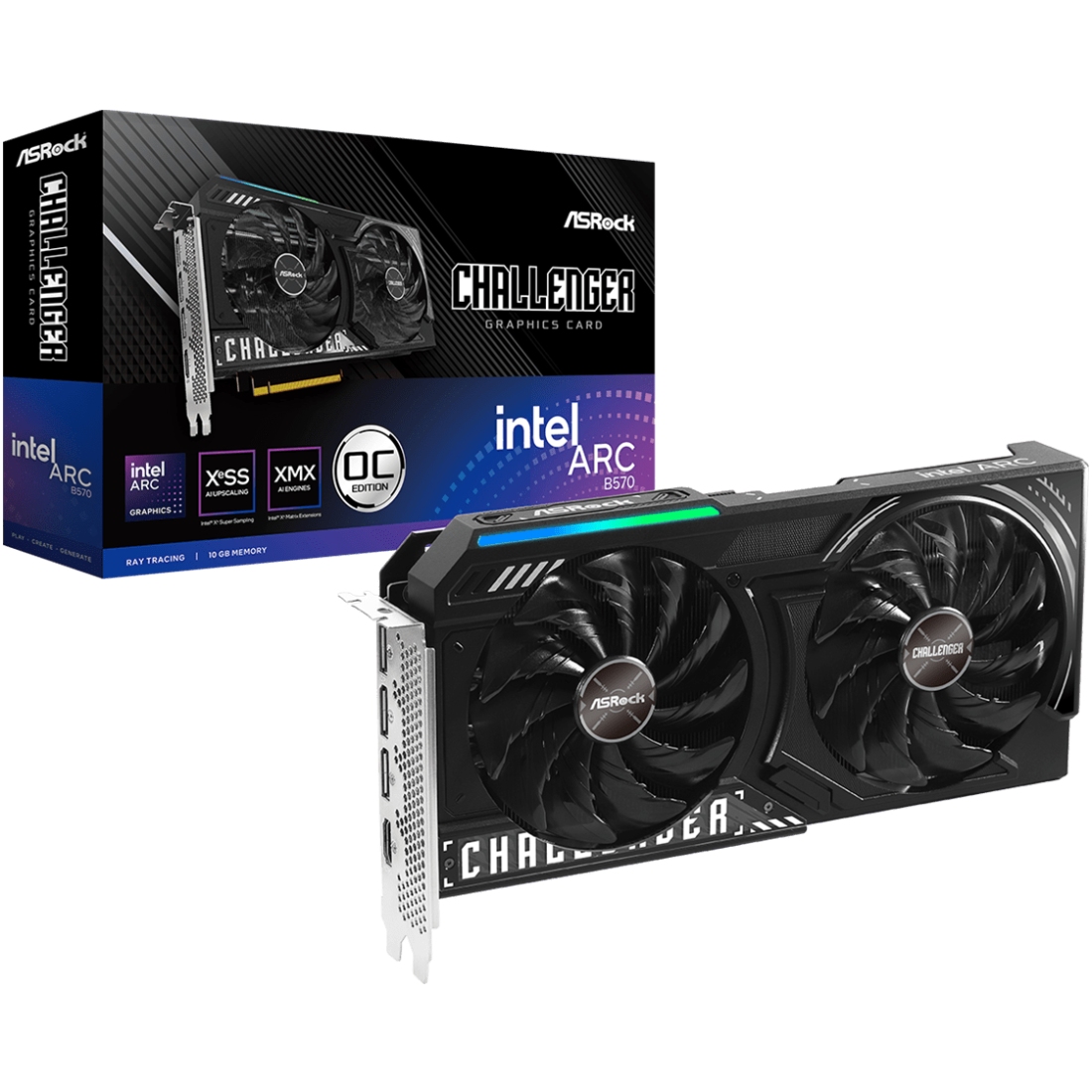 Intel Arc B570 ASRock Challenger 10GB OC, 10GB DDR6, 160 bit, PCI-E 4.0 x8 (B570 CL 10GO) на малюнкі №8