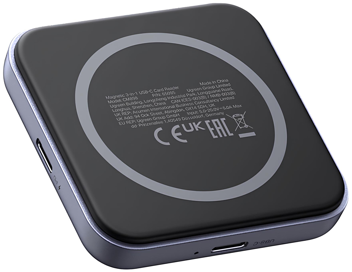 Card Reader USB 3.2 Magnetic, USB-C SD/MicroSD UHS-II 312 МБ/с PD 100W CM898 Ugreen (65095) на малюнкі №3
