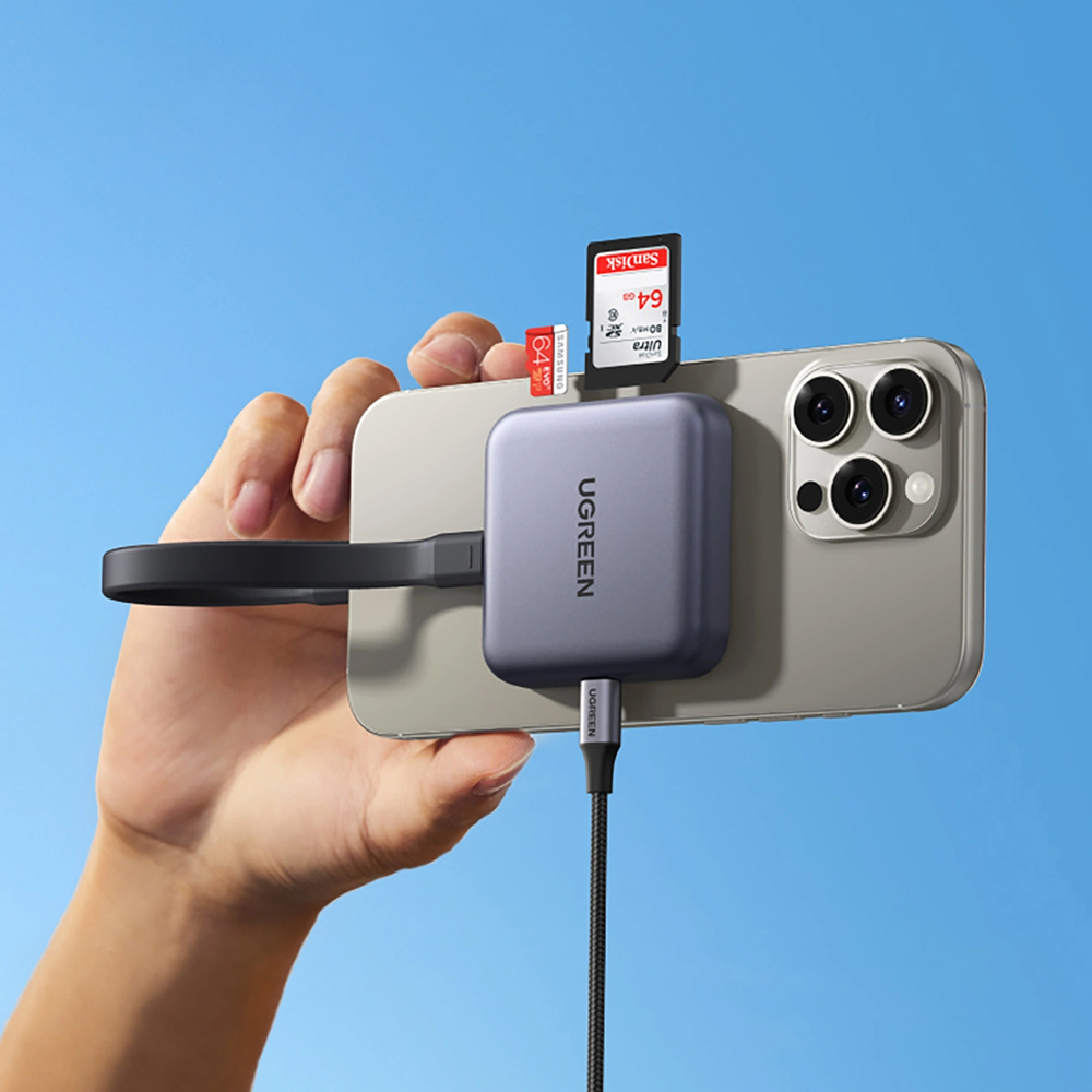 Card Reader USB 3.2 Magnetic, USB-C SD/MicroSD UHS-II 312 МБ/с PD 100W CM898 Ugreen (65095) на малюнкі №5