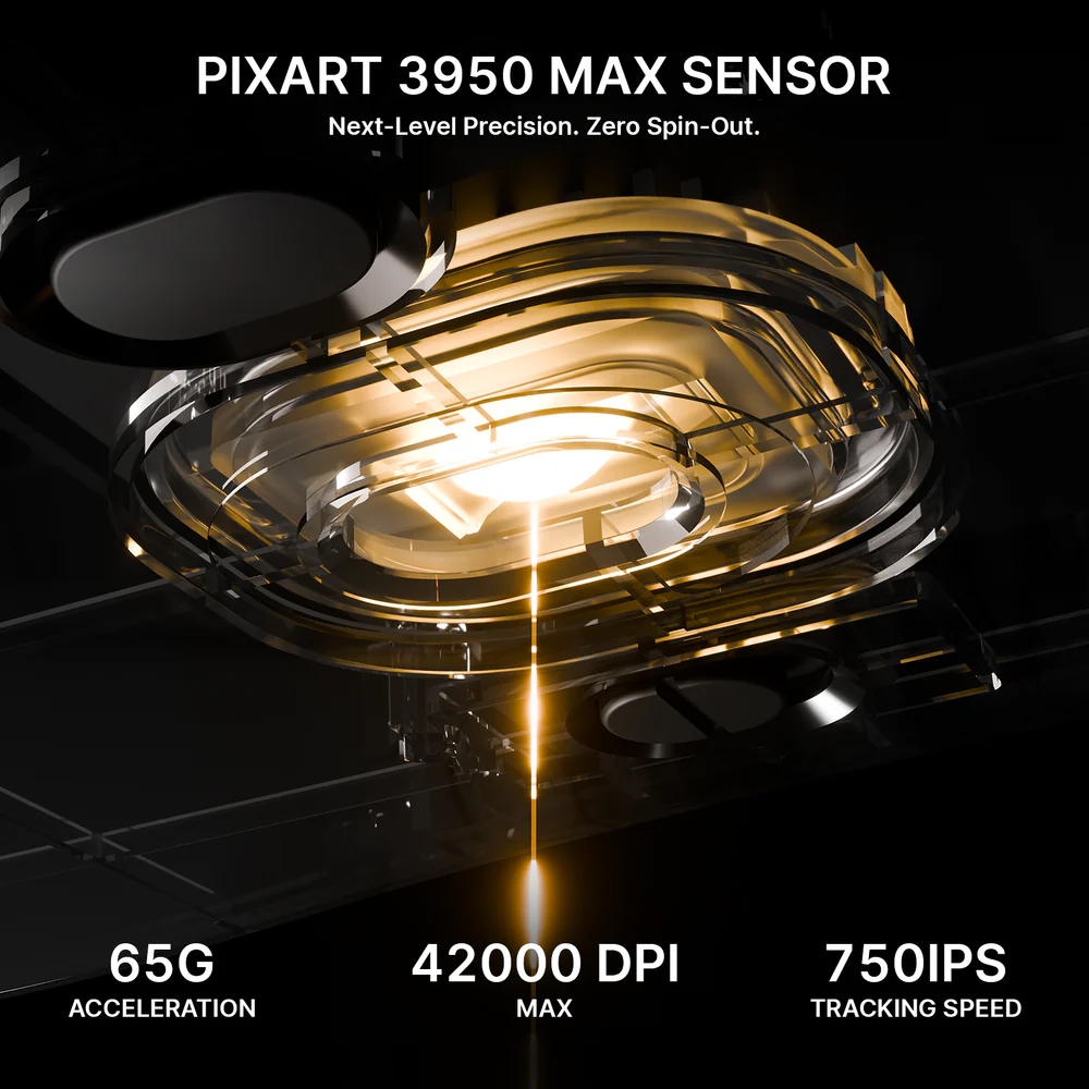Мишка Attack Shark V8 Ultra-Light, Wireless/Bluetooth, 42000dpi. (PAW3950MAX), 6кн, Black (V8B_AS) Чорний на малюнкі №6