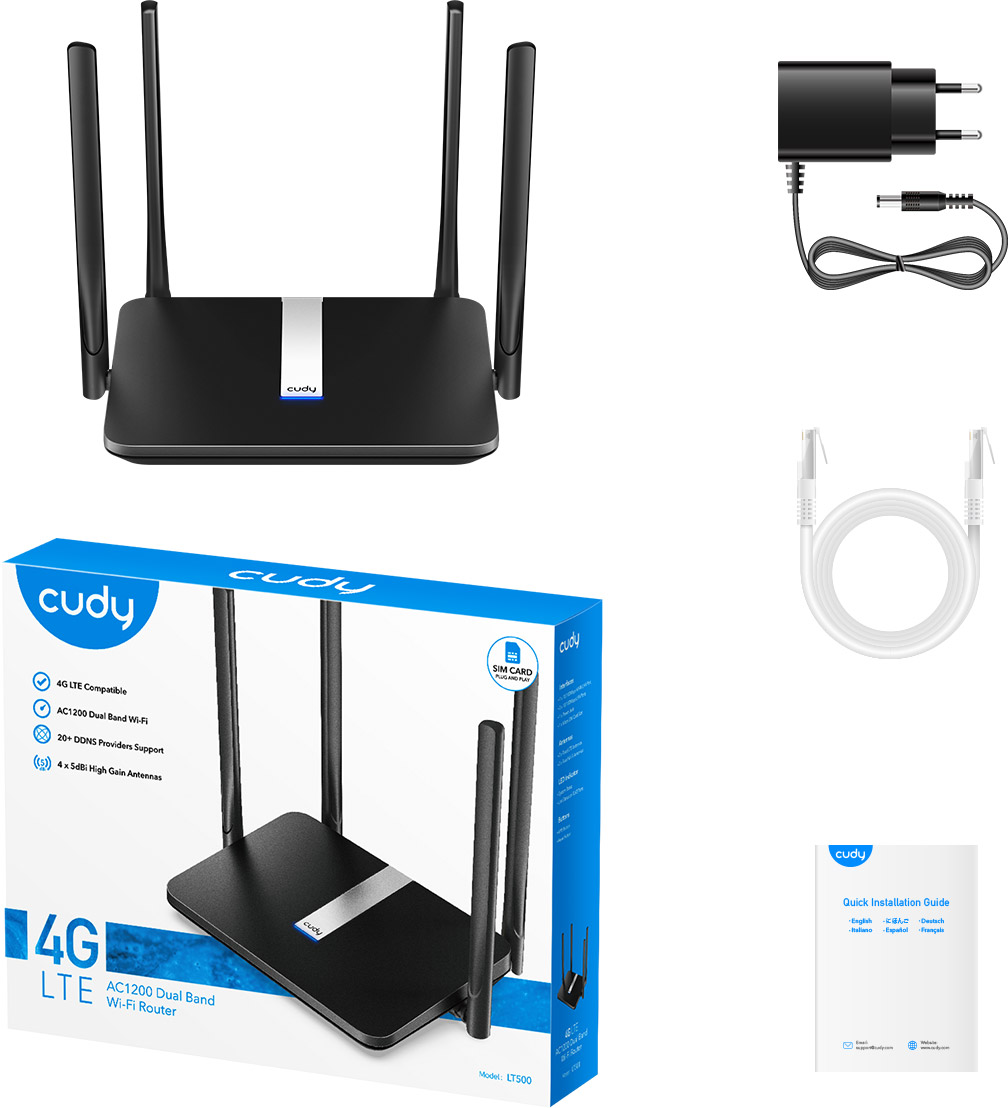 Маршрутизатор Cudy LT500, AC1200 Wi-Fi Mesh 4G LTE Cat4 Router (LT500) на малюнкі №5