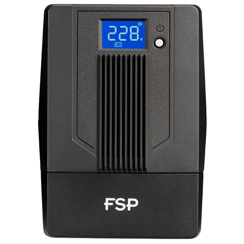 ДБЖ FSP iFP-800, 800ВА/480Вт, Lin-Int, LCD (дисплей), Schuko*2, USB, Black (PPF4802003) на малюнкі №1