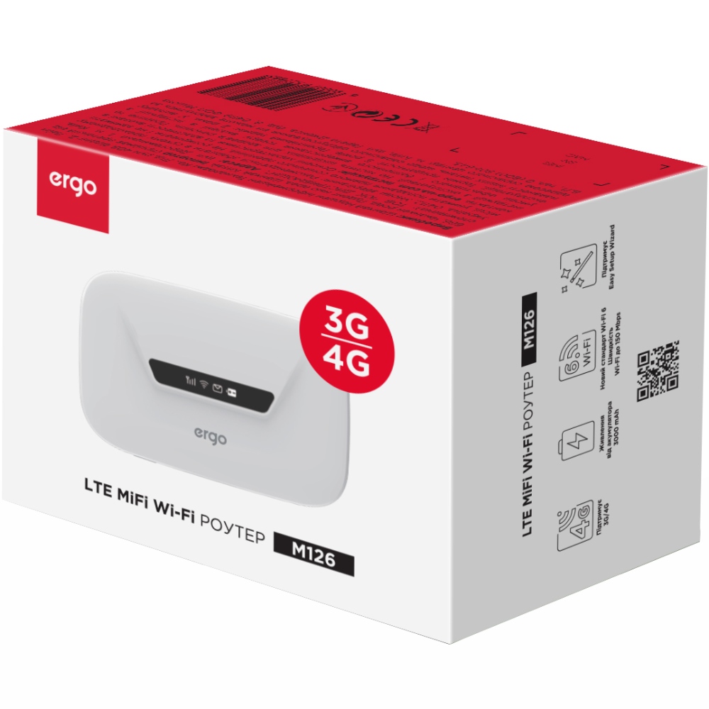 Маршрутизатор мобільний WIFI роутер ERGO (cat4) 3G/4G Wi-Fi 6 Mobile Router (білий) (M126) на малюнкі №6