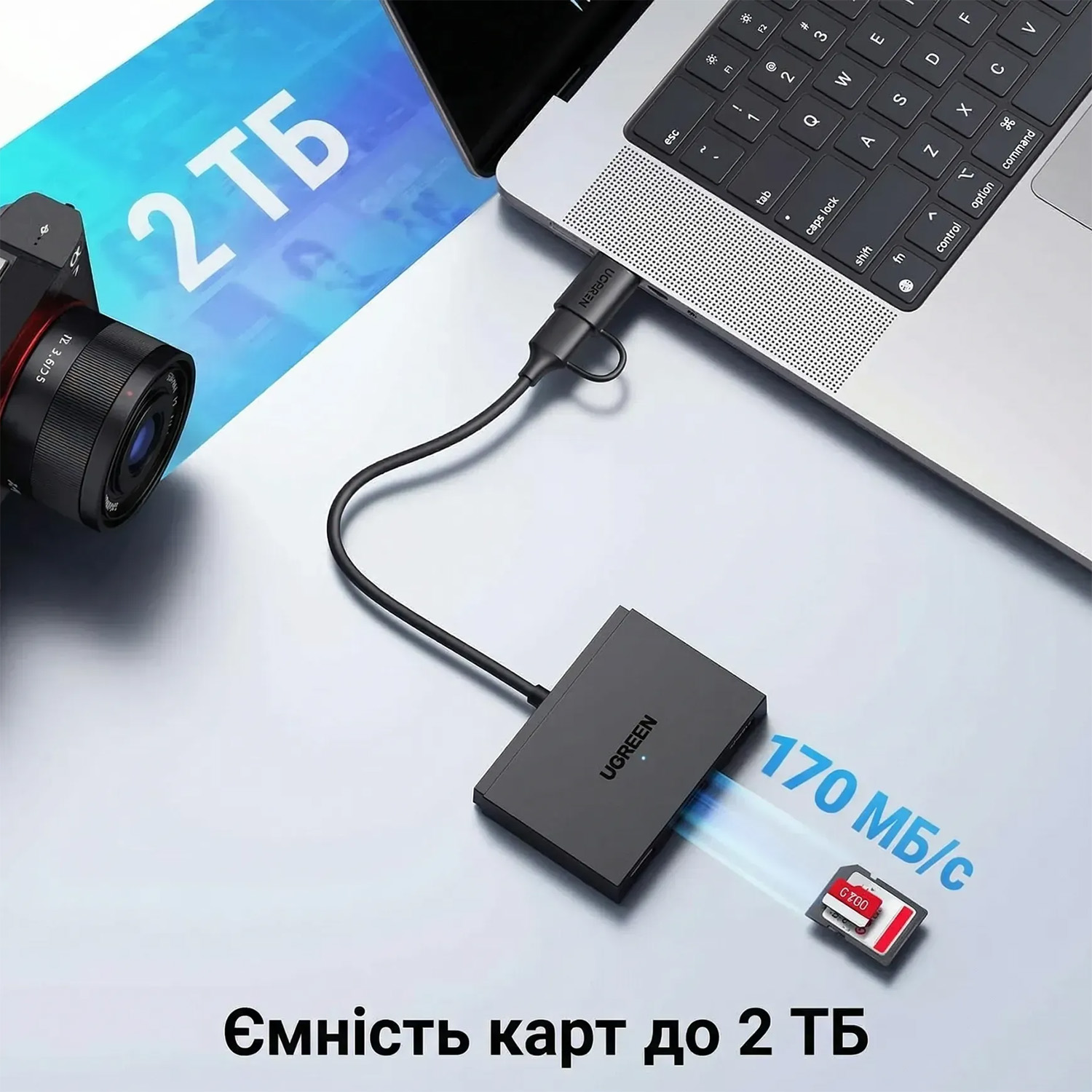 Card Reader USB 3.0 4-in-1,OTG USB-C/USB-A, SD/TF, 4-in-1 CM812 Ugreen (45167) на малюнкі №6