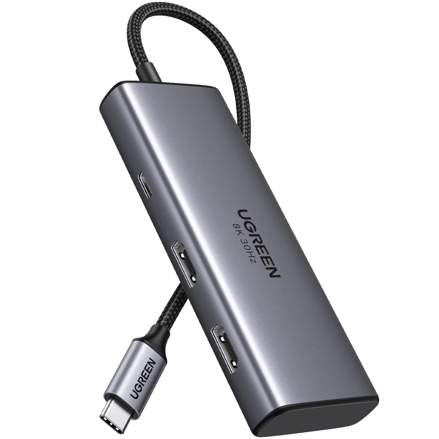 Док-станція USB3.1 Type-C -- HDMIx2,4K60Hz(8k30Hz)/USB3.0x2/Type-C/PD 100W CM498 6in1 Ugreen (15852#) на малюнкі №1