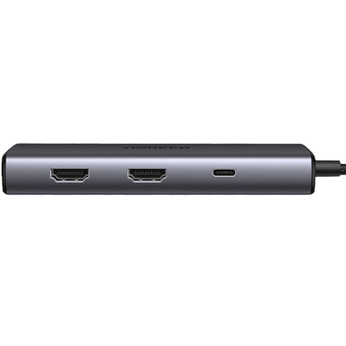 Док-станція USB3.1 Type-C -- HDMIx2,4K60Hz(8k30Hz)/USB3.0x2/Type-C/PD 100W CM498 6in1 Ugreen (15852#) на малюнкі №3