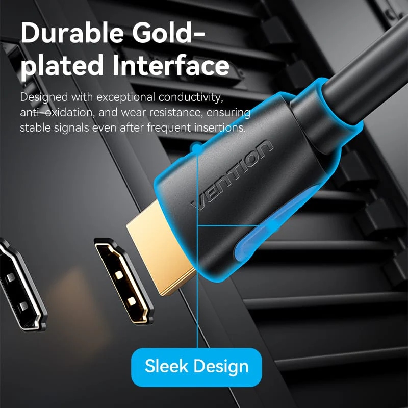 Кабель HDMI M - M, 3.0м, V2.0, 4K 60Гц, Gold-Plated, PVC Vention (VAA-M02-B300) на малюнкі №9