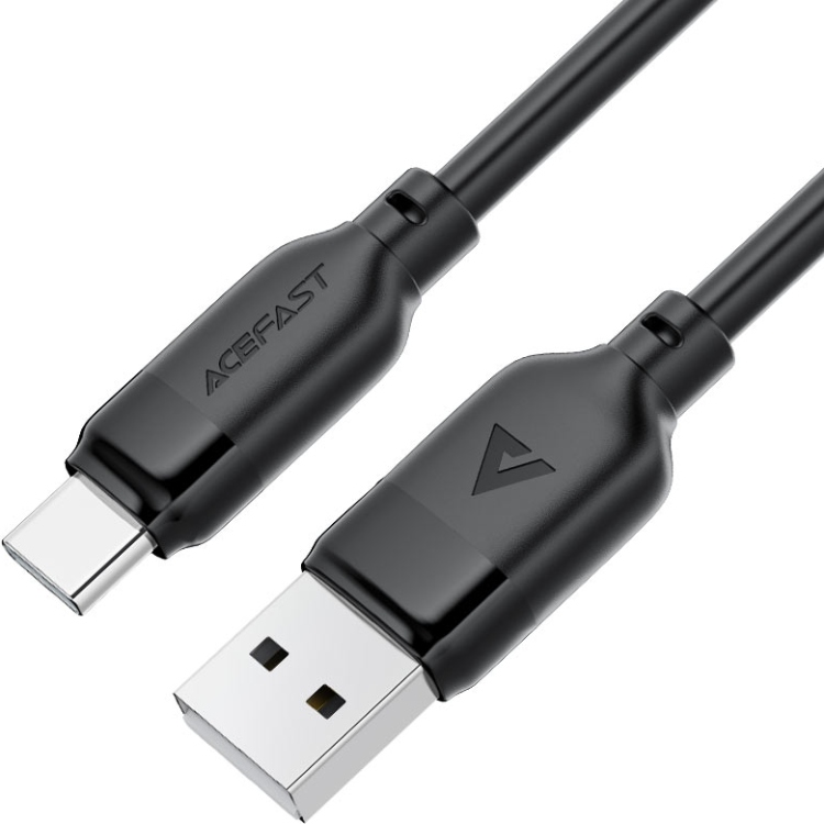 Кабель USB 2.0 AM-Type-C M, 1,2 м, 60W TPE C16-04 Acefast (6974316283812) Чорний на малюнкі №1