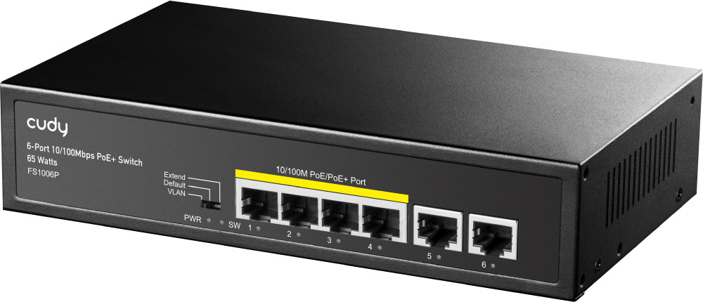 Комутатор Cudy FS1006P, 6 портовий 10/100M PoE+Switch 60W (FS1006P) на малюнкі №2