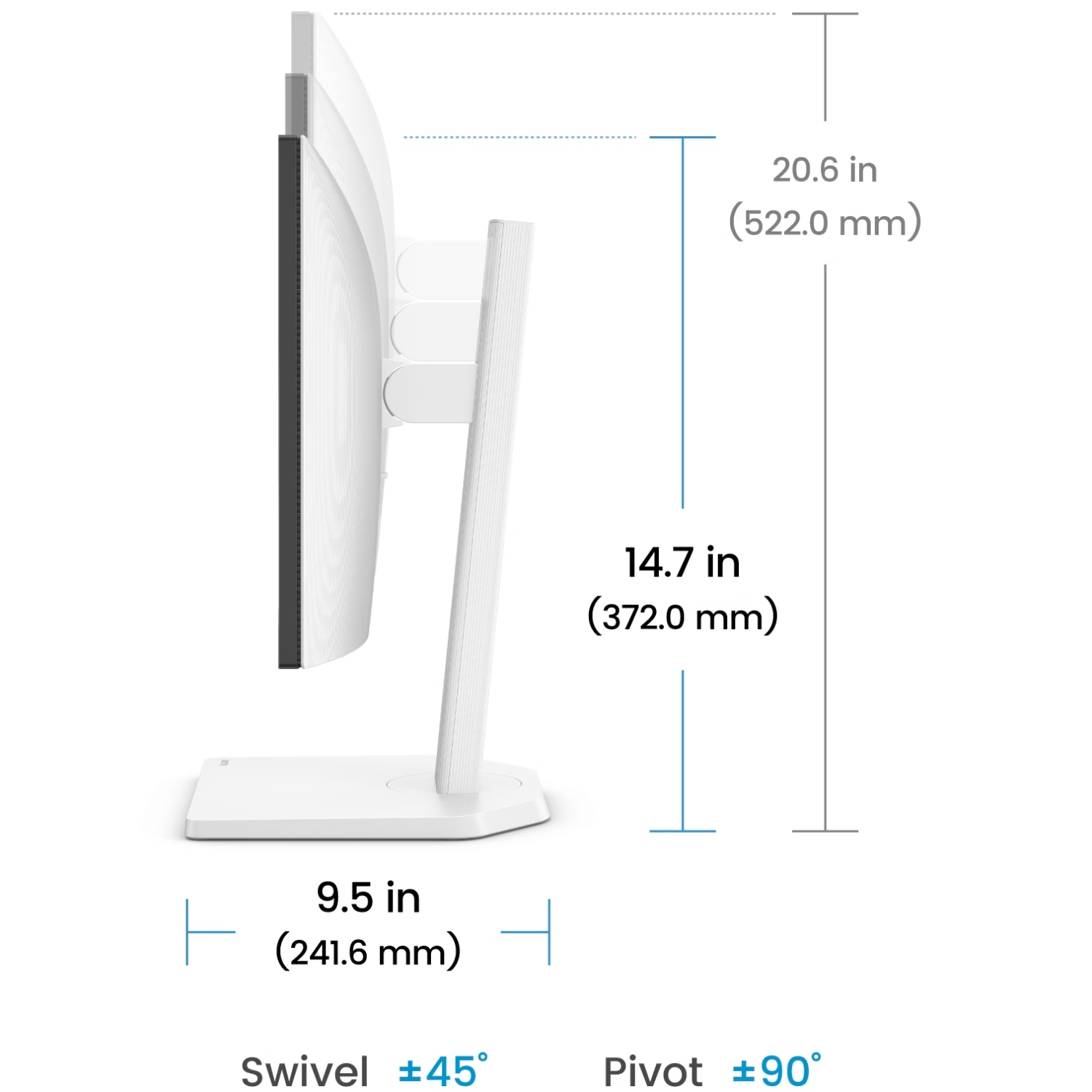 TFT 23.8 BenQ GW2490TC, IPS, 144hz, HDMI, DP, USB-C, HAS, колонки (9H.LNMLA.TBE) Білий на малюнкі №7