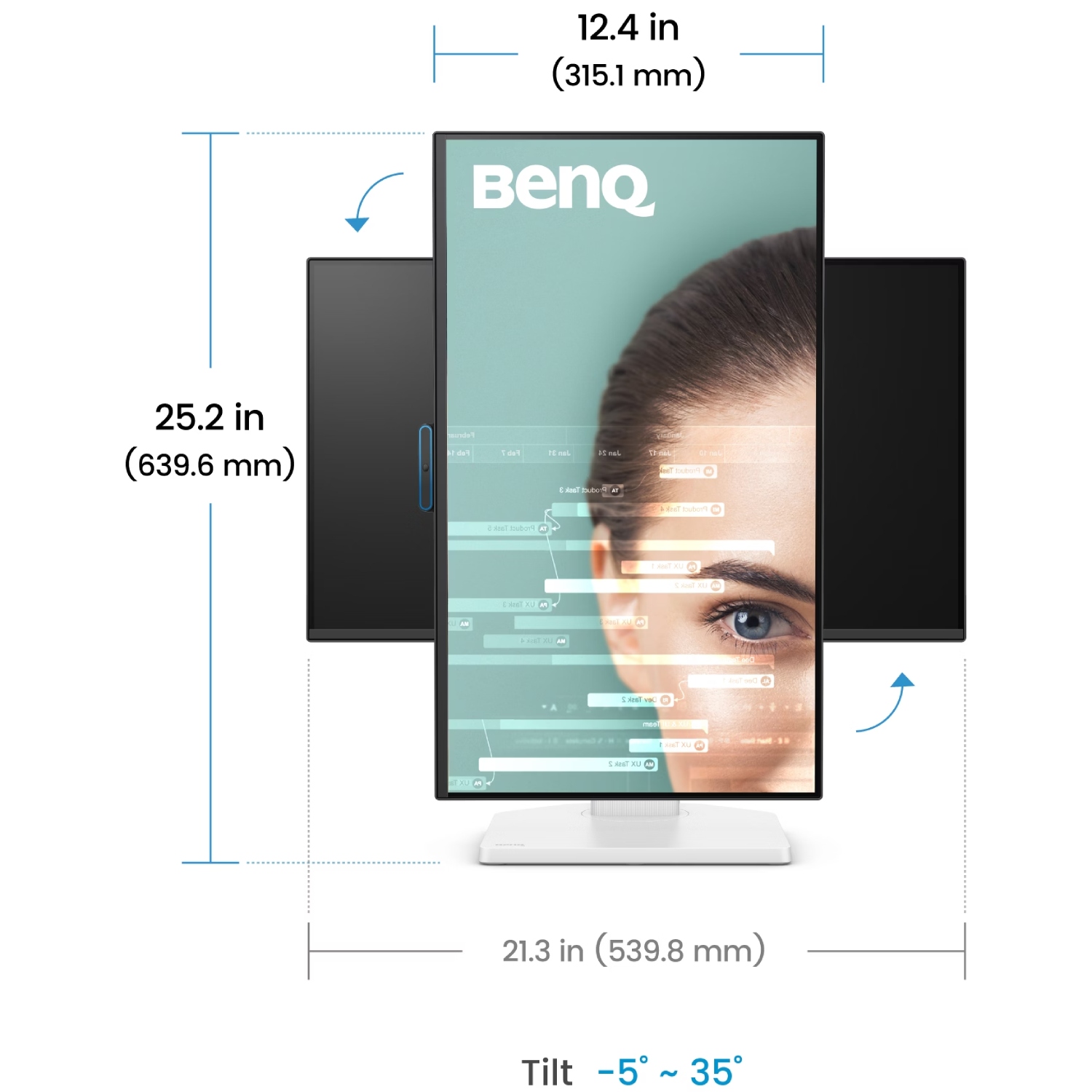 TFT 23.8 BenQ GW2490TC, IPS, 144hz, HDMI, DP, USB-C, HAS, колонки (9H.LNMLA.TBE) Білий на малюнкі №8