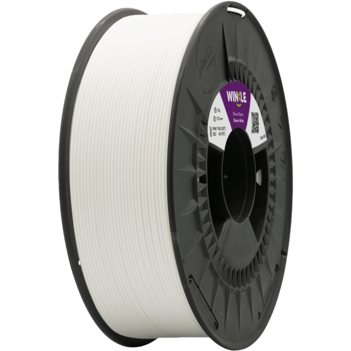Пластик (Filament) WINKLE PLA HD 1кг, 1.75мм, льодовиковий (PHD01000175BLAGLAWNK) Білий на малюнкі №1