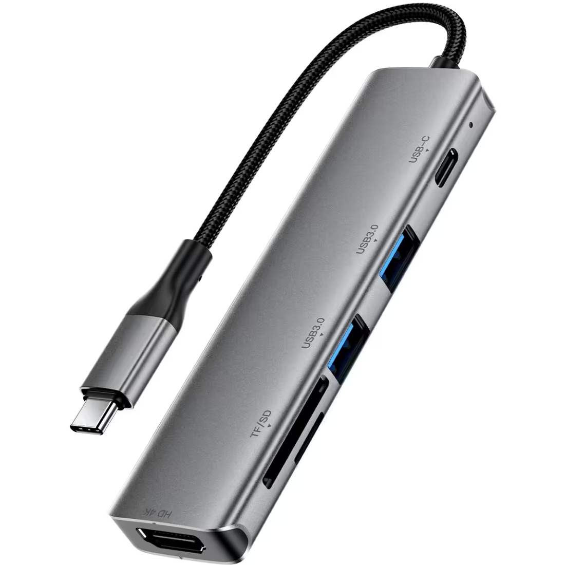 Док-станція USB3.0 Type-C -- HDMI4K@60Hz/2xUSB-A 3.0/TF/SD/USB-C 90W Hub 6-in-1 J18 Acefast (6974316285939) на малюнкі №1