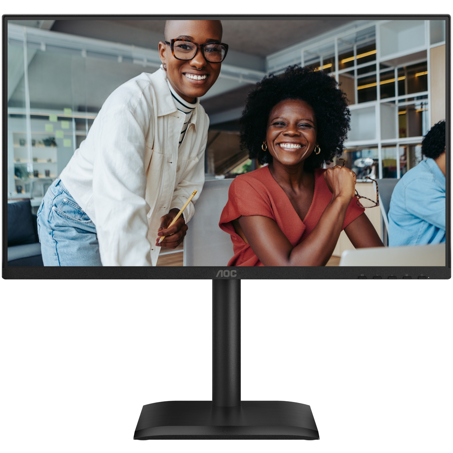 TFT 23.8 AOC 24E4U, IPS, 120Гц, HDMI, DP,USB-hub, HAS, Pivot, колонки (24E4U) Чорний на малюнкі №1