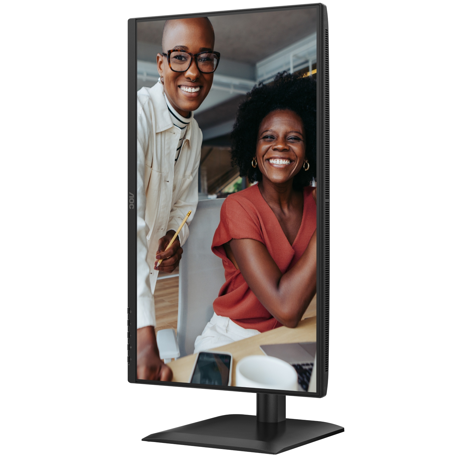 TFT 23.8 AOC 24E4U, IPS, 120Гц, HDMI, DP,USB-hub, HAS, Pivot, колонки (24E4U) Чорний на малюнкі №8