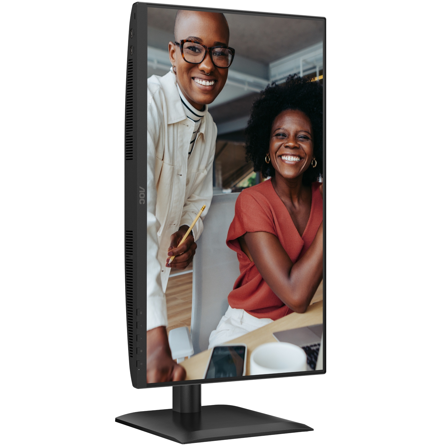 TFT 23.8 AOC 24E4U, IPS, 120Гц, HDMI, DP,USB-hub, HAS, Pivot, колонки (24E4U) Чорний на малюнкі №10