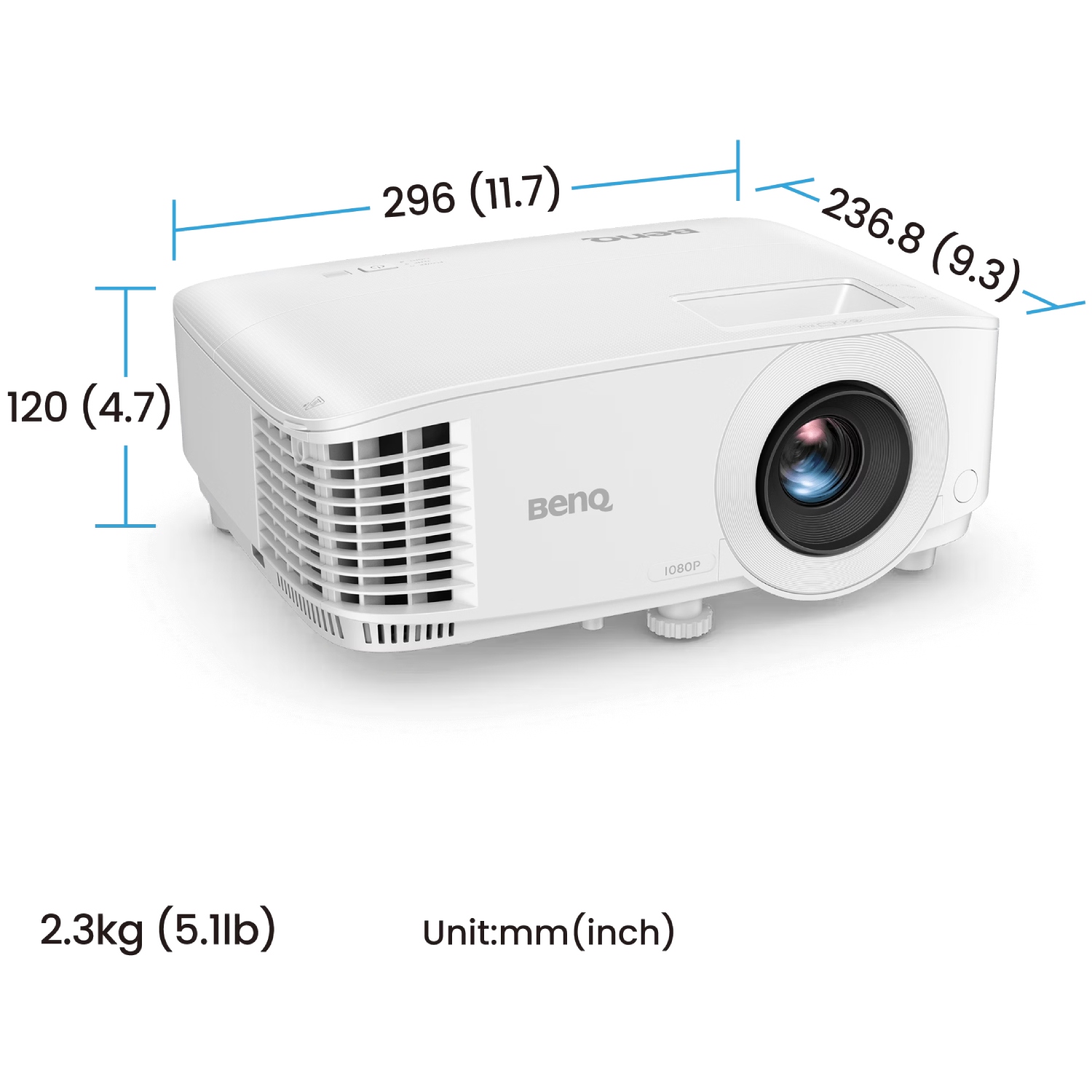 Проєктор BENQ TH575i, DLP, 1080P, 3800Lm, 15000:1, HDMI, USB, 3D, білий (9H.JRF77.1JE) на малюнкі №4