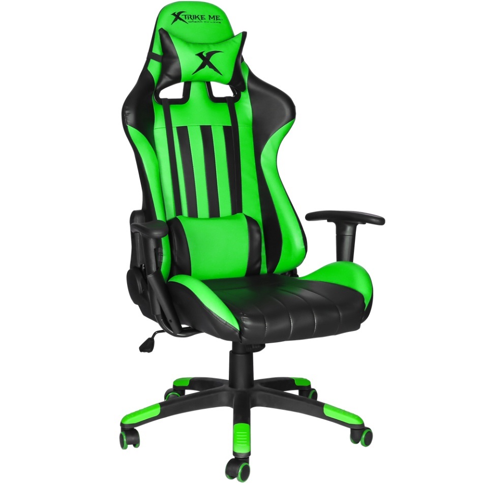 Крісло ігрове XTRIKE ME Advanced Gaming Chair GC-905, 50мм, чорно-зелене (GC-905GN) Чорний + зелений на малюнкі №1