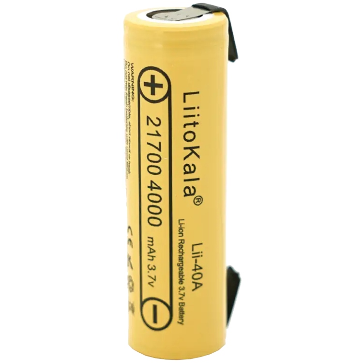 Акумулятор 21700 LiitoKala, 40A-N, 4000mAh, 3.7V li-ion battery, 1 pcs (40A-N) на малюнкі №1