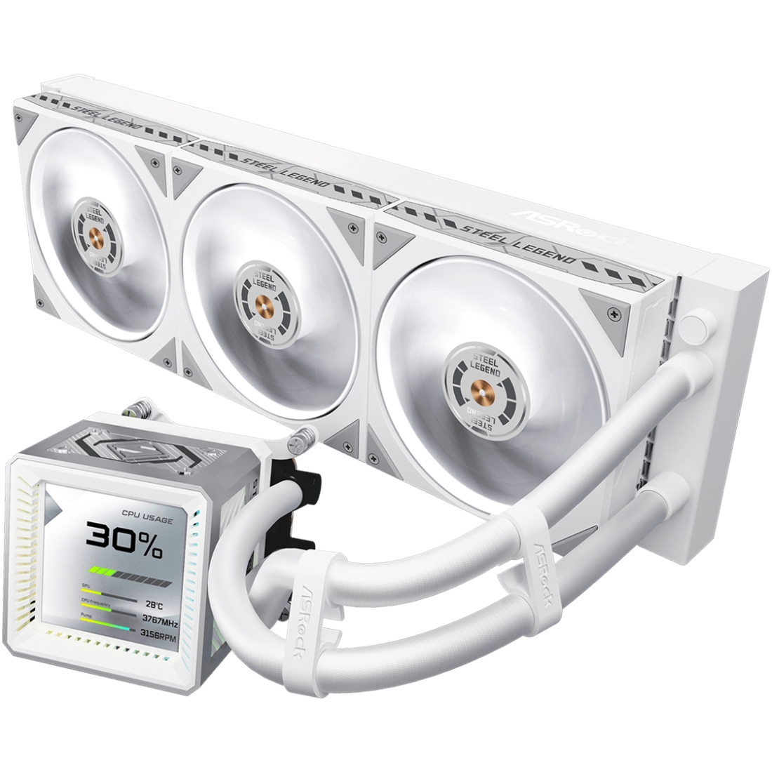 Система водяного охолодження ASRock White (Steel Legend 360 LCD) на малюнкі №2
