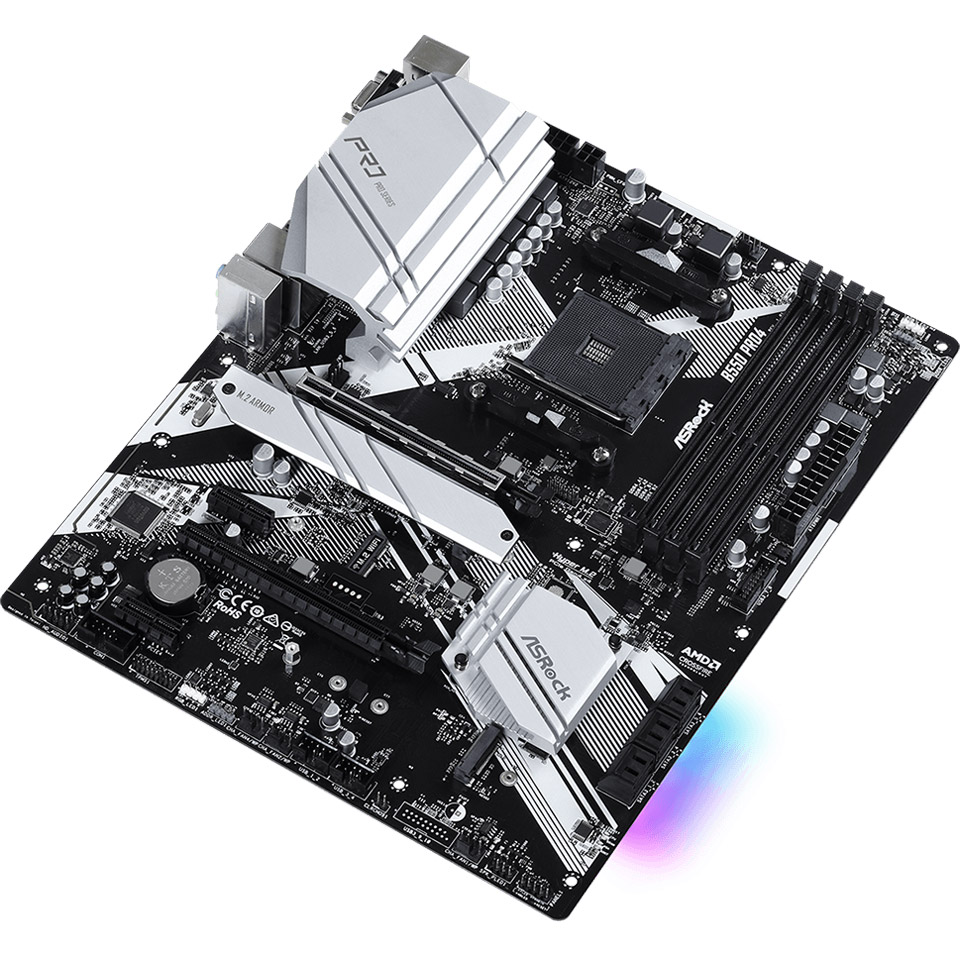 ASRock (AM4/B550, 4*DDR4, 2xPCIex16, HDMI/VGA, 6xSATA, 3xM.2, GLan, 7.1ch, ATX) (B550 Pro4) на малюнкі №3