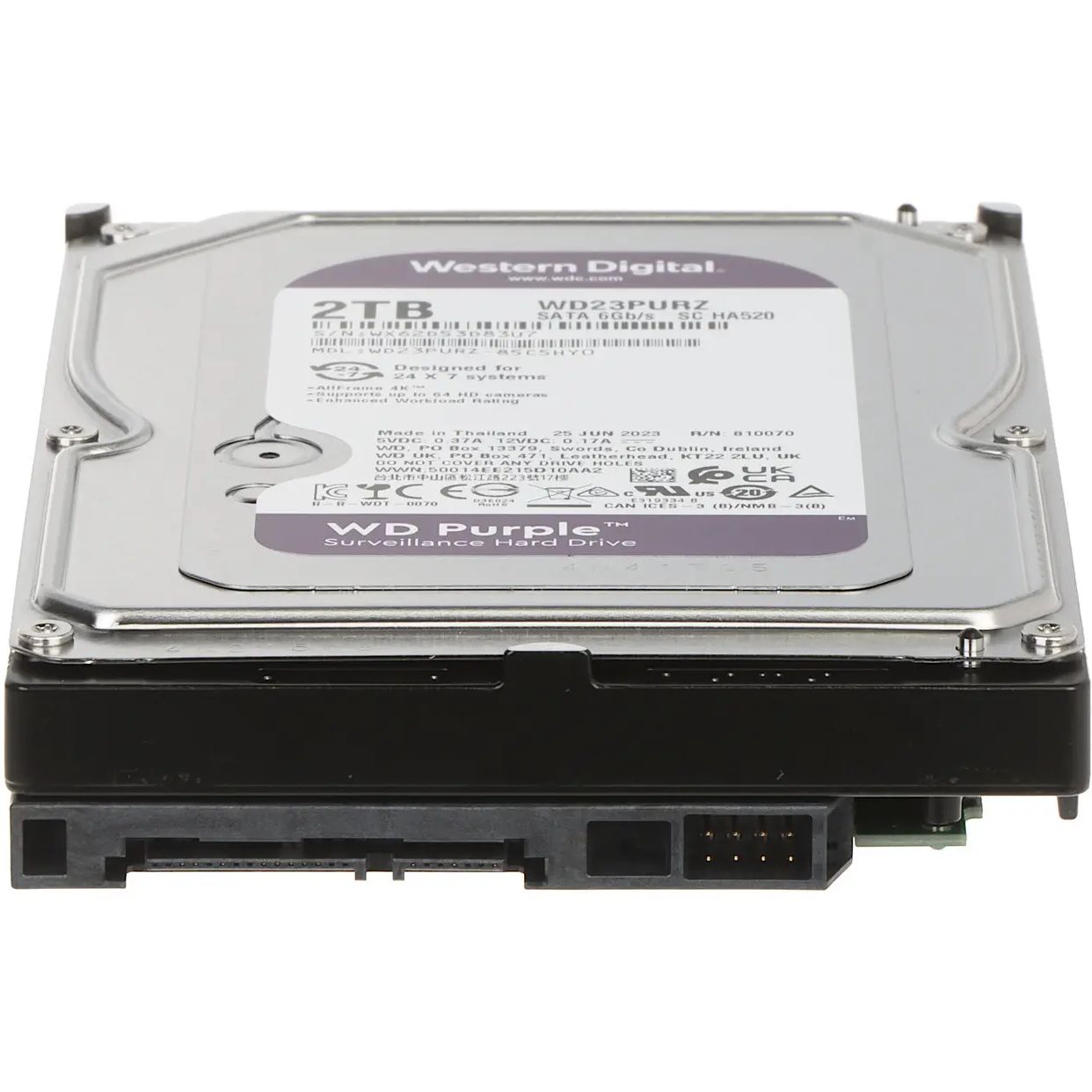 HDD 2TB, 5400rpm, WD Purple, 256M, SATA III (WD23PURZ) на малюнкі №4