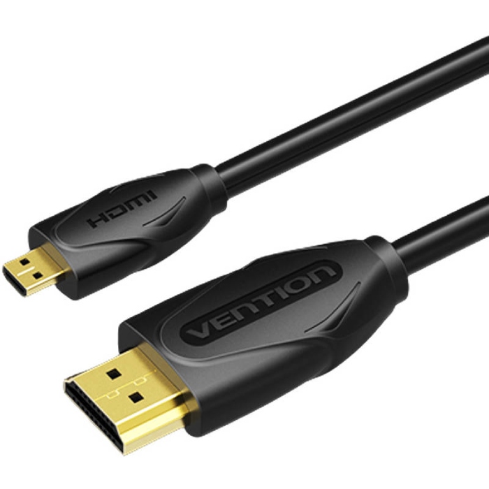 Кабель HDMI M - Micro M, 3.0 м, V2.0 4K 60Гц 18Gbps HDR Dolby, PVC Vention (VAA-D03-B300) на малюнкі №1