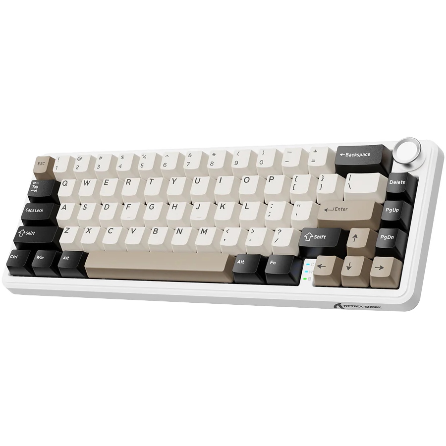 Клавіатура ігрова механічна Attack Shark X66 66кл. RGB, Wireless, Cheese White (X66CW_AS) Білий на малюнкі №2