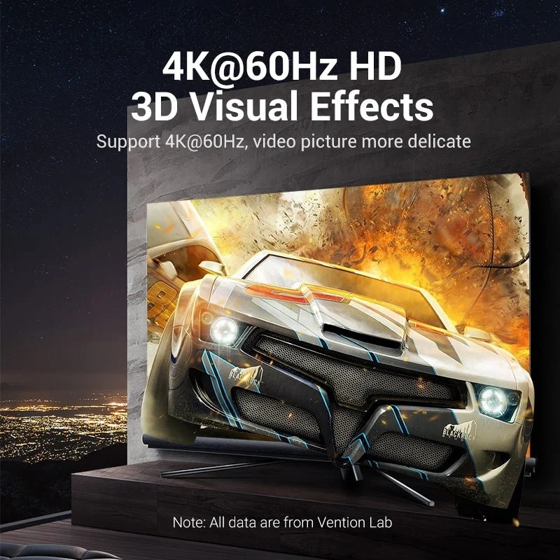Перехідник HDMI F - mini HDMI M, 4K 60Гц, чорний, Vention (AISB0) на малюнкі №5